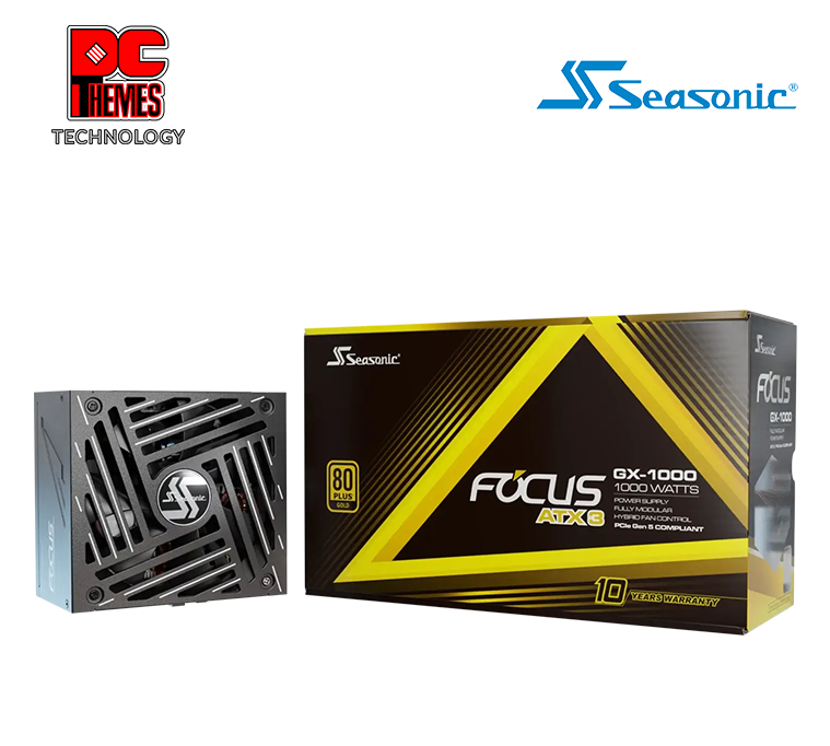 Seasonic Focus GX-1000w V4 ATX3 80+ Gold Power Supply - Black